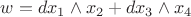 $w=dx_1\wedge x_2+dx_3\wedge x_4$
