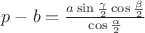 $p-b=\frac{a\sin\frac{\gamma}2\cos\frac{\beta}2}{\cos\frac{\alpha}2}$
