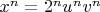 $x^n=2^nu^nv^n$