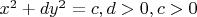 $x^2+dy^2=c,d>0,c>0$
