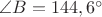 $\angle B=144,6^{\circ}$