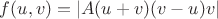 $f(u, v) = |A(u+v)(v-u)v|$