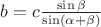 $b=c\frac{\sin\beta}{\sin(\alpha+\beta)}$ $b=c\frac{\sin\beta}{\sin(\alpha+\beta)}$