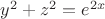 $y^{2}+z^{2}=e^{2x}$