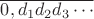 $\overline{0,d_1d_2d_3\cdots}$