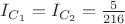 $I_{C_1}= I_{C_2} = \frac 5 {216}$