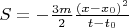 $S=-\frac{3m}{2}\frac{(x-x_0)^2}{t-t_0}$