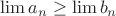 $\lim{a_n}\geq\lim{b_n}$