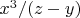 $x^3/(z-y)$