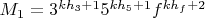 $M_1=3^{kh_3+1}5^{kh_5+1}f^{kh_f+2}$