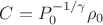 $C = P_0^{-1/\gamma}\rho_0$