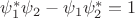 $\psi_1^* \psi_2 - \psi_1 \psi_2^* = 1$