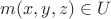 $m(x,y,z)\in U$