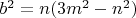 $b^2=n(3m^2-n^2)$