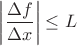 $\left|\dfrac{\Delta f}{\Delta x}\right|\le L$ $\left|\dfrac{\Delta f}{\Delta x}\right|\le L$
