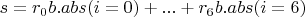 $s=r_0 b.abs(i=0)+...+r_6 b.abs(i=6)$