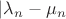 $|\lambda_n-\mu_n$