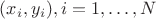 $(x_i, y_i), i= 1, \dots, N$