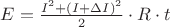$E=\frac{I^2+(I+\Delta I)^2}{2}\cdot R\cdot t$
