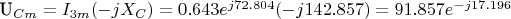 U_{Cm}=I_{3m}(-jX_C)=0.643e^{j72.804}(-j142.857)=91.857e^{-j17.196