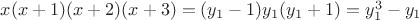 $x(x+1)(x+2)(x+3)=(y_1-1)y_1(y_1+1)=y_1^3-y_1$