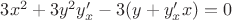 $3x^2+3y^2y'_x-3(y+y_x'x)=0$