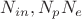 $N_{in},N_p и N_e$