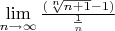 $\[\mathop {\lim }\limits_{n \to \infty } \frac{{(\sqrt[n]{{n + 1}} - 1)}}{{\frac{1}{n}}}\]$
