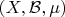 $(X,\mathcal B,\mu)$
