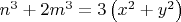 ${{n}^{3}}+2{{m}^{3}}=3\left( {{x}^{2}}+{{y}^{2}} \right)$