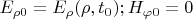 $E_{\rho0}=E_\rho(\rho,t_0);H_{\varphi0}=0$