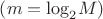$\left( {m = {{\log }_2}M} \right)$ $\left( {m = {{\log }_2}M} \right)$