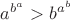 $a^{b^a} > b^{a^b}$