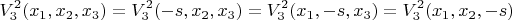 $$V^2_3(x_1,x_2,x_3)=V^2_3(-s,x_2,x_3)=V^2_3(x_1,-s,x_3)=V^2_3(x_1,x_2,-s)$$