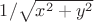 $1/\sqrt{{{x}^{2}}+{{y}^{2}}}$
