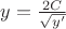 $y=\frac{2C}{\sqrt{y'}}$