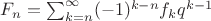 $F_n=\sum_{k=n}^{\infty}(-1)^{k-n}f_kq^{k-1}$