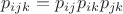 $$p_{ijk}=p_{ij}p_{ik}p_{jk}$$
