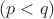 $(p<q)$