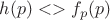 $h(p)<>  f_{p}(p)$