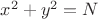 $x^2+y^2=N$