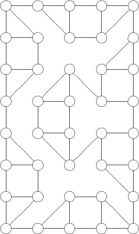 $\xymatrix{
*+[o]+[F]{}\ar@{-}[r]\ar@{-}[d]\ar@{-}[dr]&*+[o]+[F]{}\ar@{-}[r]\ar@{-}[dr]&*+[o]+[F]{}\ar@{-}[d]\ar@{-}[r]&*+[o]+[F]{}\ar@{-}[d]\ar@{-}[r]&*+[o]+[F]{}\ar@{-}[d]\ar@{-}[dl]\\
*+[o]+[F]{}\ar@{-}[d]\ar@{-}[r]&*+[o]+[F]{}\ar@{-}[d]&*+[o]+[F]{}\ar@{-}[r]&*+[o]+[F]{}&*+[o]+[F]{}\ar@{-}[d]\ar@{-}[dl]\\
*+[o]+[F]{}\ar@{-}[d]\ar@{-}[r]&*+[o]+[F]{}\ar@{-}[dl]&*+[o]+[F]{}\ar@{-}[d]\ar@{-}[dr]\ar@{-}[dl]&*+[o]+[F]{}\ar@{-}[r]\ar@{-}[d]&*+[o]+[F]{}\ar@{-}[d]\\
*+[o]+[F]{}\ar@{-}[d]&*+[o]+[F]{}\ar@{-}[d]\ar@{-}[r]&*+[o]+[F]{}\ar@{-}[d]&*+[o]+[F]{}\ar@{-}[r]&*+[o]+[F]{}\ar@{-}[d]\\
*+[o]+[F]{}\ar@{-}[d]\ar@{-}[dr]&*+[o]+[F]{}\ar@{-}[r]\ar@{-}[dr]&*+[o]+[F]{}\ar@{-}[d]&*+[o]+[F]{}\ar@{-}[dl]\ar@{-}[r]\ar@{-}[d]&*+[o]+[F]{}\ar@{-}[d]\\
*+[o]+[F]{}\ar@{-}[d]\ar@{-}[r]&*+[o]+[F]{}\ar@{-}[d]&*+[o]+[F]{}&*+[o]+[F]{}\ar@{-}[dr]\ar@{-}[r]&*+[o]+[F]{}\ar@{-}[d]\\
*+[o]+[F]{}\ar@{-}[d]\ar@{-}[r]&*+[o]+[F]{}\ar@{-}[dl]&*+[o]+[F]{}\ar@{-}[d]\ar@{-}[r]\ar@{-}[dl]&*+[o]+[F]{}\ar@{-}[d]\ar@{-}[dr]&*+[o]+[F]{}\ar@{-}[d]\\
*+[o]+[F]{}\ar@{-}[r]&*+[o]+[F]{}\ar@{-}[r]&*+[o]+[F]{}\ar@{-}[r]&*+[o]+[F]{}\ar@{-}[r]&*+[o]+[F]{}
}$