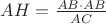 ${AH}=\frac{{AB}\cdot{AB}}{AC}$