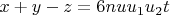 $x+y-z=6nuu_1u_2t$