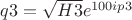 $q3=\sqrt{H3} e^{100 i p3}$