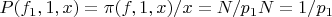 $P(f_1,1,x)=\pi(f,1,x)/x=N/p_1N=1/p_1$
