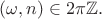 $(\omega,n)\in 2\pi\mathbb{Z}.$