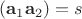 $(\mathbf{a}_1\mathbf{a}_2)=s$
