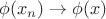 $\phi(x_n) \to \phi(x)$