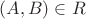 $(A,B)\in R$